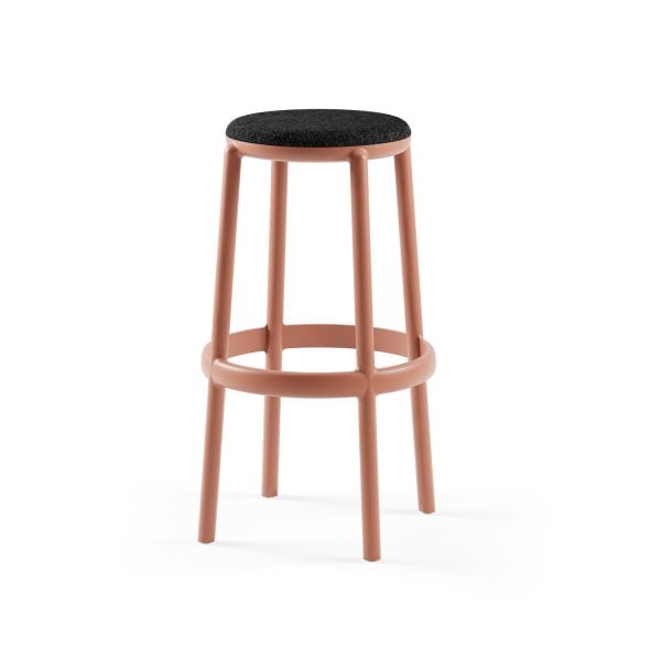 75 cm Bar Taburesi Antrasit Kumaş İstiflenebilir Şık