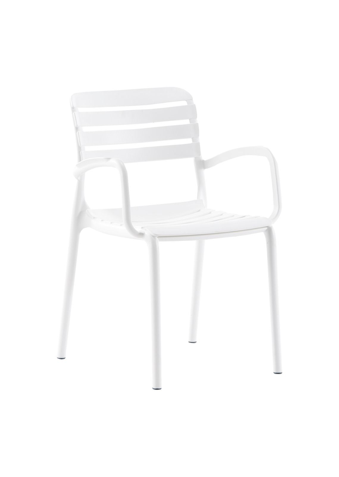 Flora Beyaz Kollu Plastik Bahçe Sandalyesi | Dış Mekan