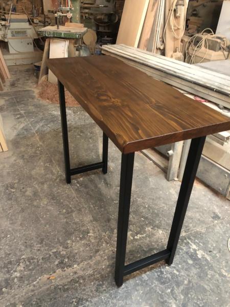 Kütük Bar Masası 120x50 cm Ceviz Rengi