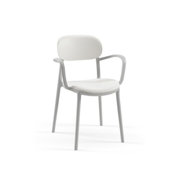 Soğuk Gri Kollu İç Dış Mekan Bahçe Sandalyesi