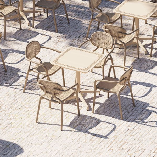 Kum Beji 70x70 cm Bahçe Masa Sandalye Takımı – Dış Mekan
