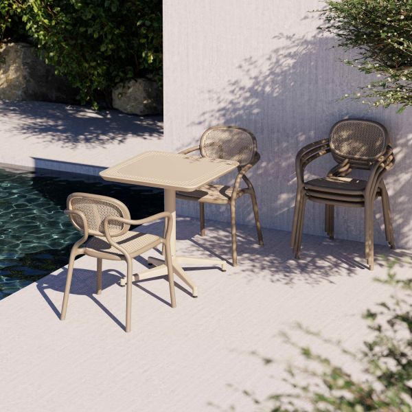 Kum Beji 70x70 cm Bahçe Masa Sandalye Takımı – Dış Mekan