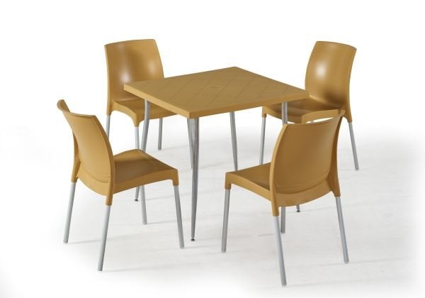 Hardal 4 Kişilik Bahçe Masa Sandalye Takımı 80x80