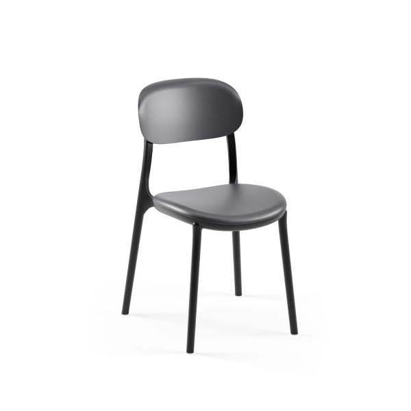 Siyah-Antrasit Çift Renk Dış Mekan Bahçe Sandalyesi