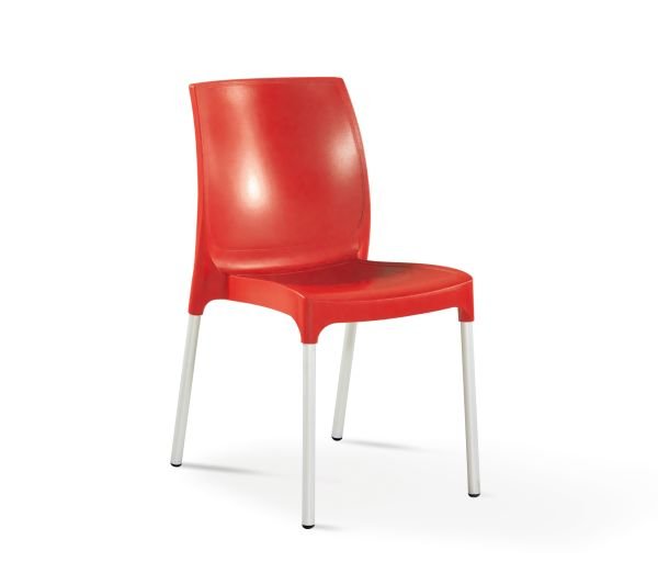 Kırmızı 4 Kişilik Bahçe Masa Sandalye Takımı 80x80 cm