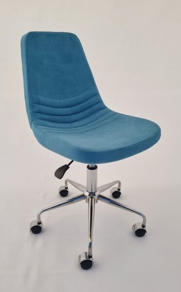 Parker Ofis Çalışma Sandalyesi Tekerlekli Mavi Kumaş
