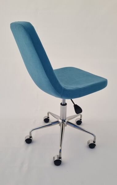 Parker Ofis Çalışma Sandalyesi Tekerlekli Mavi Kumaş