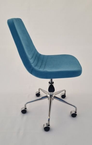 Parker Ofis Çalışma Sandalyesi Tekerlekli Mavi Kumaş