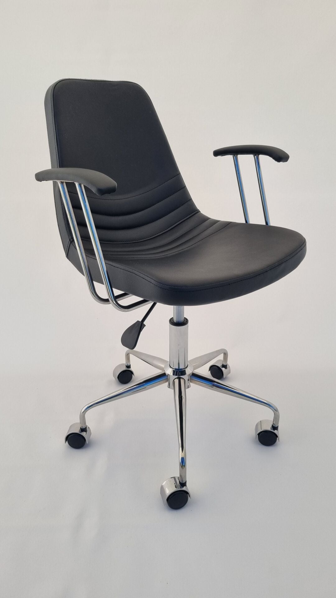 Parker Siyah Deri Ofis Çalışma Sandalyesi Tekerlekli