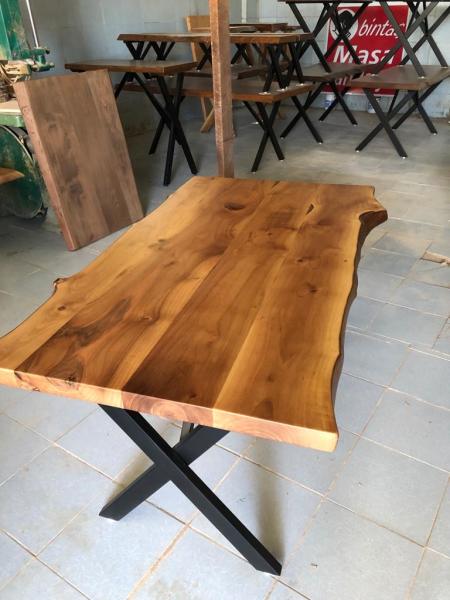 Doğal Ceviz Ağacı Kütük Yemek Masası 85x150.cm