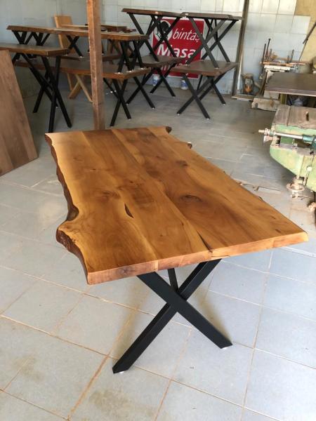 Doğal Ceviz Ağacı Kütük Yemek Masası 85x150.cm
