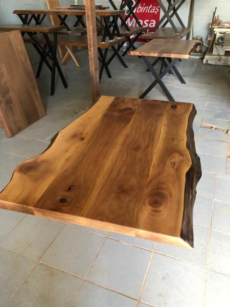 Doğal Ceviz Ağacı Kütük Masa Üstü Tablası 130x85.cm