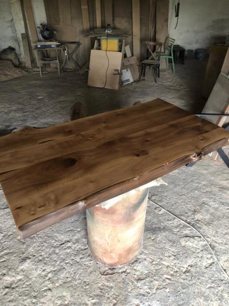 Doğal Naturel Ceviz Ağacı Kütük Masa Üstü Tablası 80x140 cm