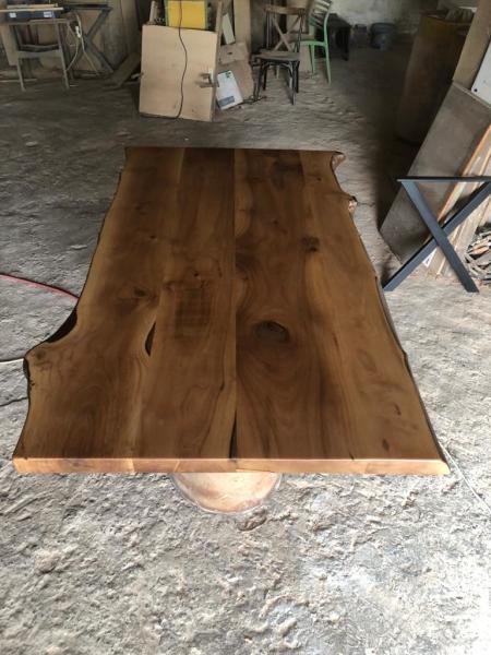 Doğal Naturel Ceviz Ağacı Kütük Masa Üstü Tablası 80x140 cm