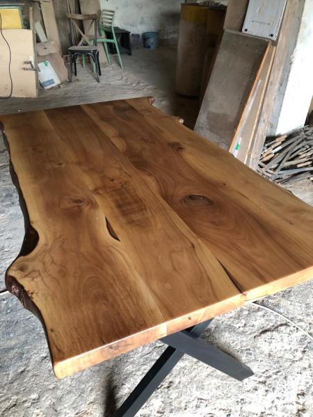 Naturel Doğal Kenar Ceviz Ağacı Kütük Yemek Masası Ölçüsü 85x160.cm