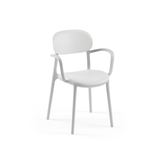 Soğuk Gri Kollu Plastik Outdoor Bahçe Ve Mutfak Sandalyesi