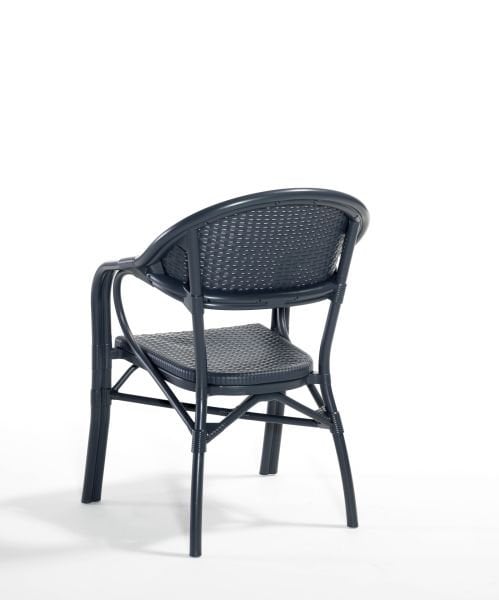 Antrasit Bambu Rattan 6 Kişilik Dış Mekan Masa Sandalye Seti