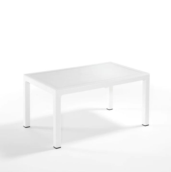 Beyaz Bambu Rattan 6 Kişilik 150x90 Bahçe Masa Sandalye Seti