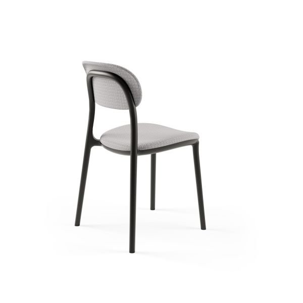 Siyah Plastik Gri Kumaş Cafe Sandalyesi | Dayanıklı, İstiflenebilir, Hafif, Modern Tasarım, Mutfak, Salon, Restaurant, Otel, Kafe İçin Ideal Sandalye