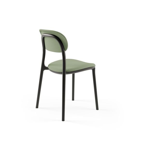 Siyah Plastik Yeşil Kumaş Sandalye | Dayanıklı, Çok Amaçlı Modern Sandalye | Mutfak, Cafe, Restaurant, Otel Sandalyesi