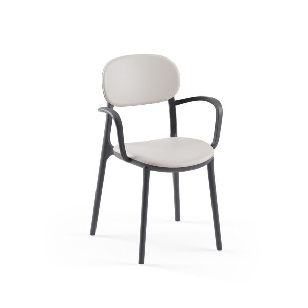 Antrasit Açık Gri Kollu Bahçe Ve Mutfak Sandalyesi