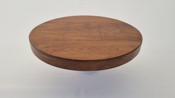 60cm Yuvarlak Masif Kütük Masa Üstü Tabla Kayın