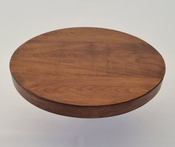 60cm Yuvarlak Masif Kütük Masa Üstü Tabla Kayın