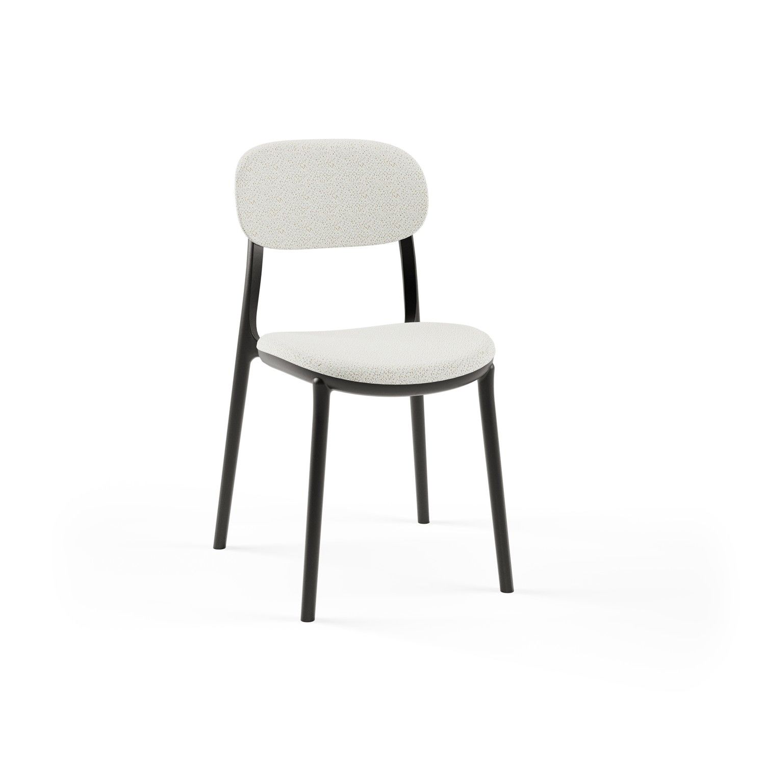 Şık Siyah Plastik Kumaş Sandalye – Cafe, Restoran, Mutfak ve Otel İçin Uygun, Hafif ve İstiflenebilir