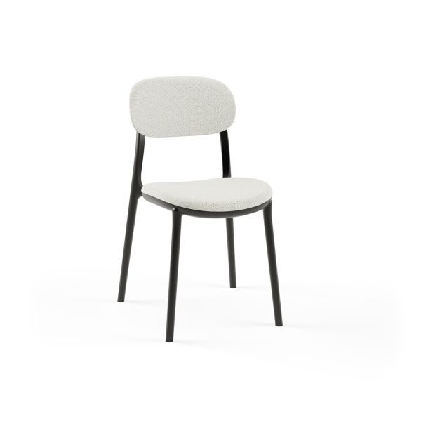 Şık Siyah Plastik Kumaş Sandalye – Cafe, Restoran, Mutfak ve Otel İçin Uygun, Hafif ve İstiflenebilir