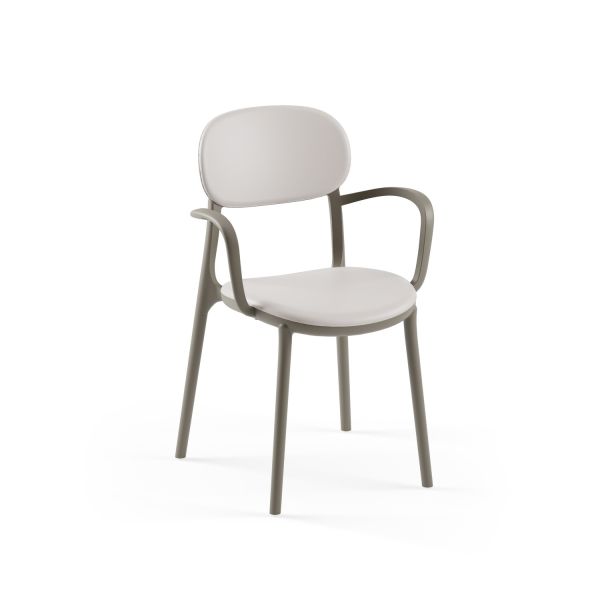 Vizon Açık Gri Kollu Bahçe Restaurant Sandalyesi