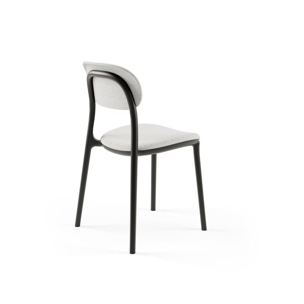 Siyah Plastik ve Kumaş Döşemeli Mutfak Sandalyesi | Dayanıklı, Modern, İstiflenebilir Sandalye | Ücretsiz Kargo