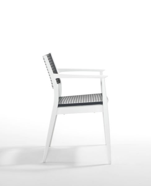 Paris Beyaz Antrasit Kollu Dış Mekan Bahçe Sandalyesi