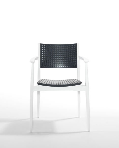 Paris Beyaz Antrasit Kollu Dış Mekan Bahçe Sandalyesi