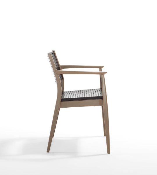 Paris Çöl Kahve Kahverengi Kollu Dış Mekan Bahçe Sandalyesi