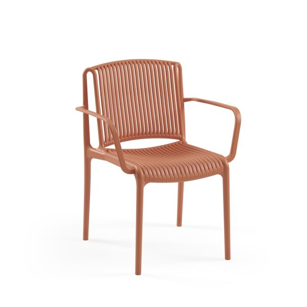 Terrakota Kollu Dayanıklı Dış Mekan Bahçe Sandalyesi