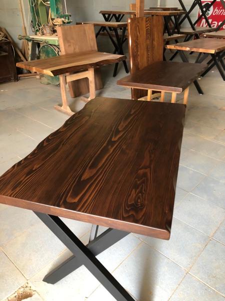 Ceviz Rengi Kütük Cafe Masası Modelleri