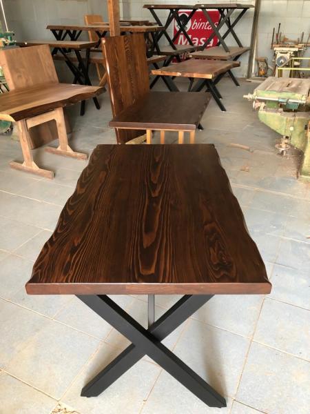 Ceviz Rengi Kütük Cafe Masası Modelleri