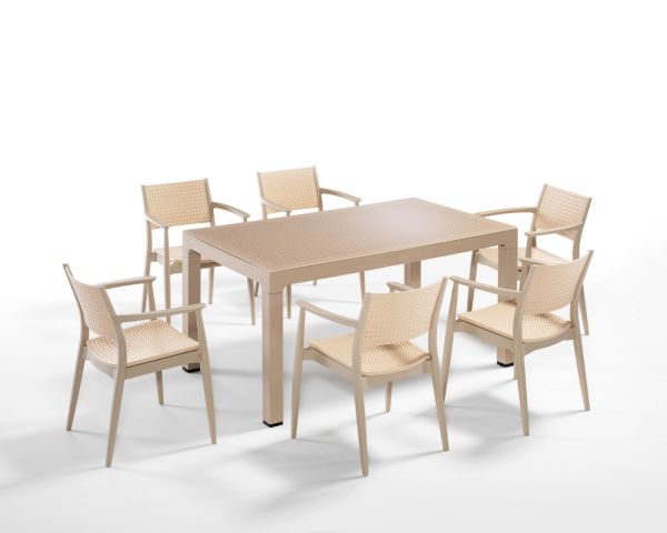 Cappucino Fil Dişi 6 Kişilik 90x150 Dış Mekan Bahçe Seti