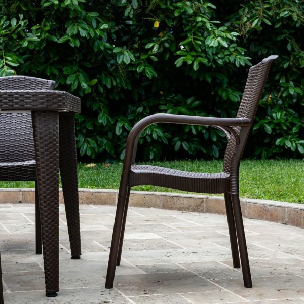 Venge Renkli 6 Kişilik 90x150 cm Dikdörtgen Ev Bahçeleri Havuz Kenarı Otel Restaurant Cafe Bahçe Masa Sandalye Takımı