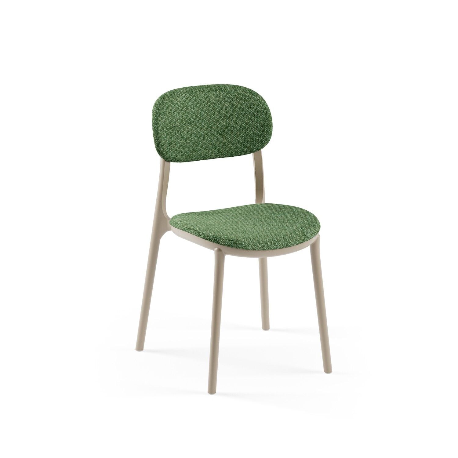Kum Beji Plastik Yeşil Kumaş Döşemeli Modern Sandalye