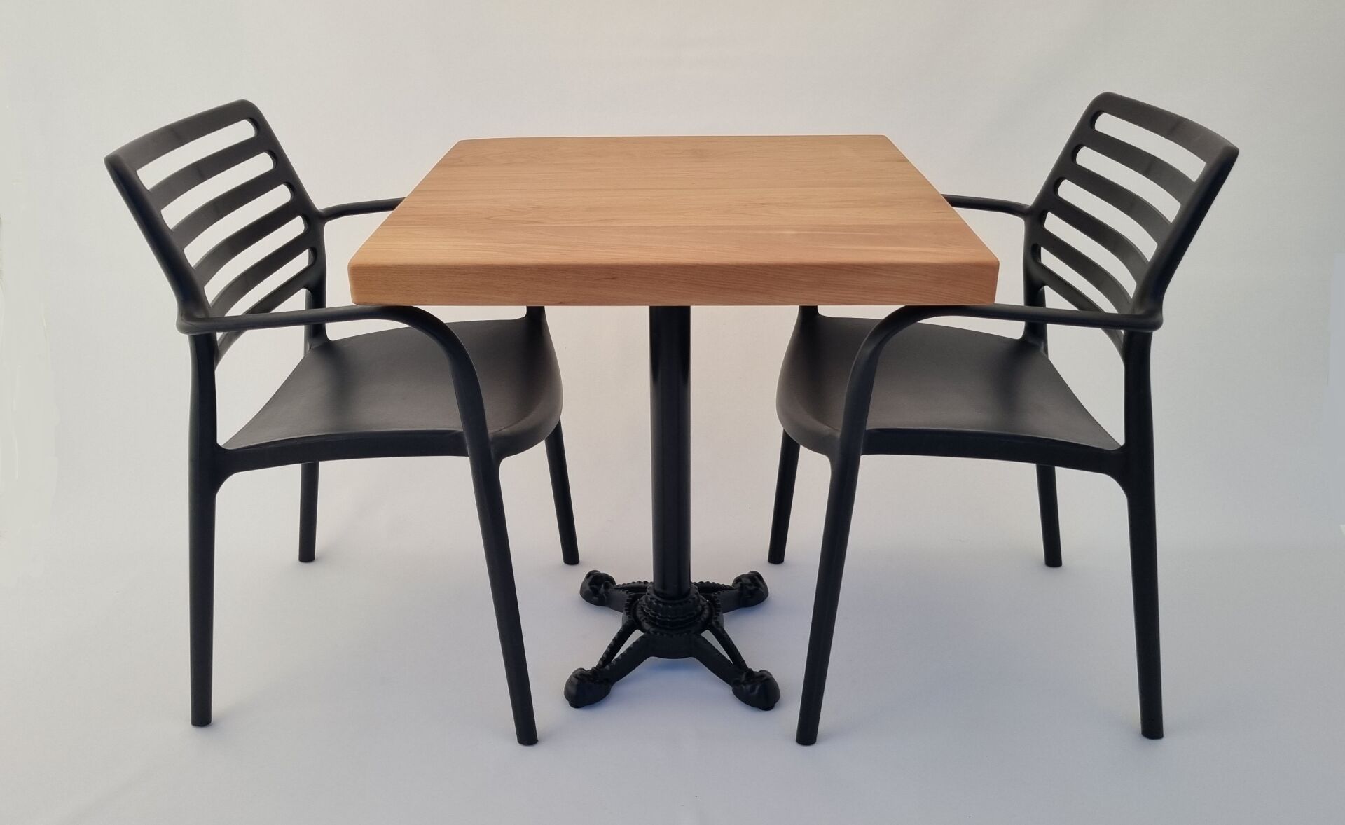 Kütük Masa Sandalye Takımı 2 Kişilik 70x70 Cafe Masa Seti
