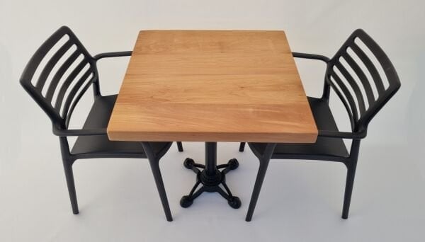 Kütük Masa Sandalye Takımı 2 Kişilik 70x70 Cafe Masa Seti