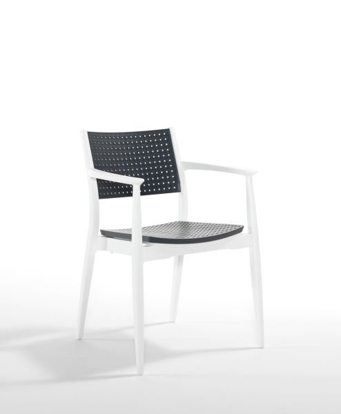 Beyaz Antrasit 4 Kişilik 90x90 Bahçe Masa Sandalye Takımı