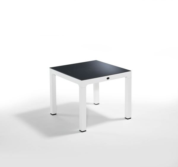 Beyaz Antrasit 4 Kişilik 90x90 Bahçe Masa Sandalye Takımı