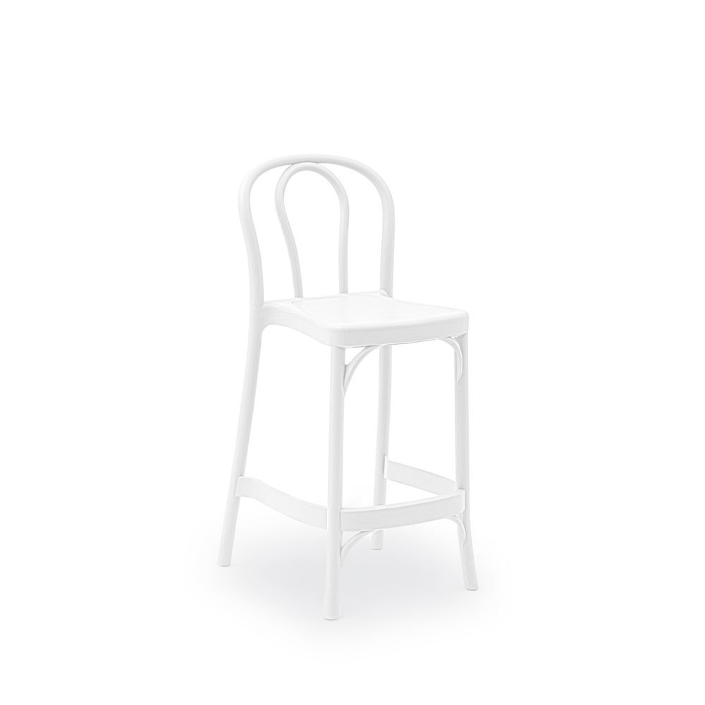 Beyaz Dış Mekan Bahçe Bar Sandalyesi 65 cm