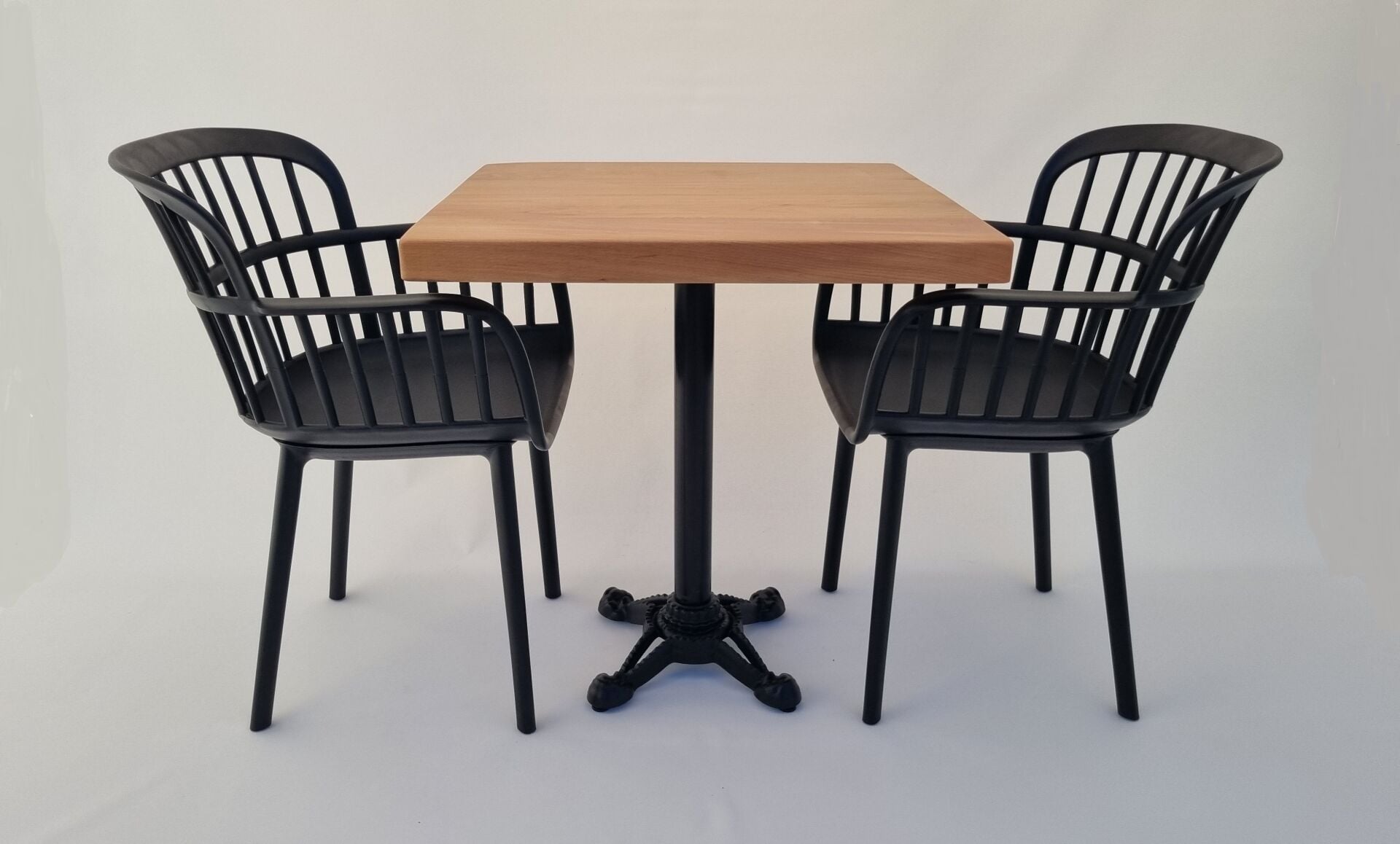 70x70 Kütük Masa Sandalye Takımı 2 Kişilik Cafe Seti
