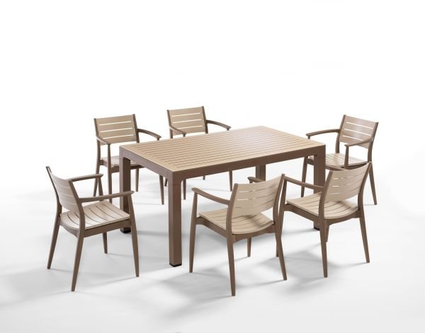 Çöl Kahvesi Cappucino 6 Kişilik Bahçe Masa Sandalye Takımı