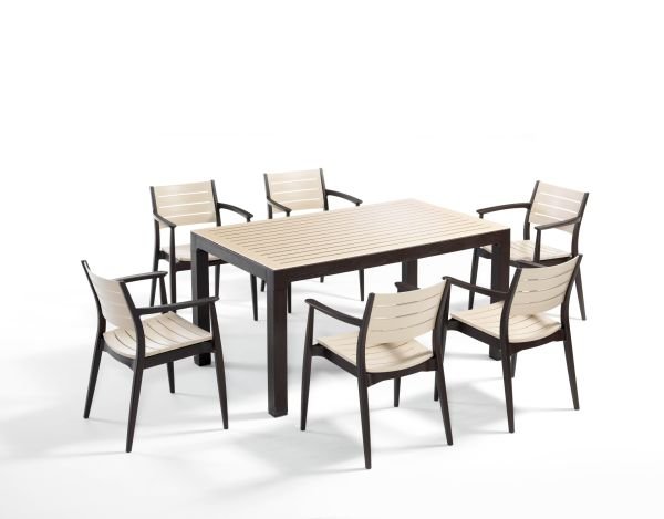 Kahverengi Cappucino 6 Kişilik Bahçe Masa Sandalye Takımı