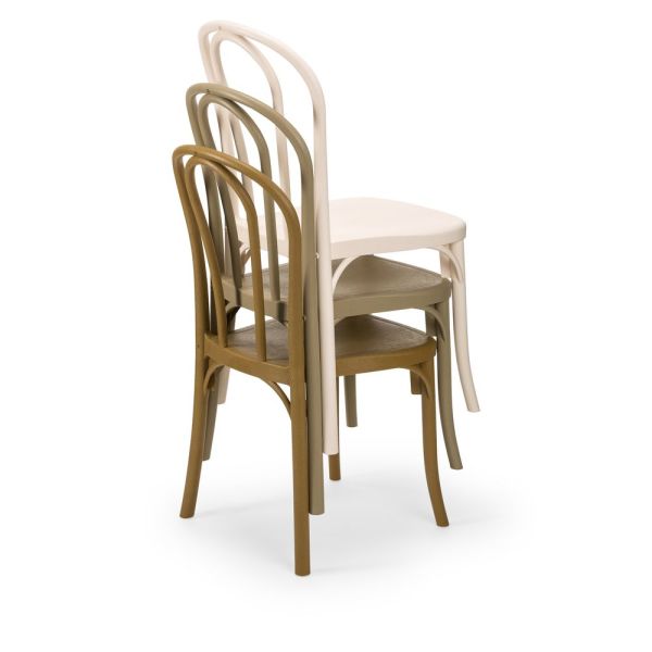 Wenge Plastik İstiflenebilir Bahçe Sandalyesi