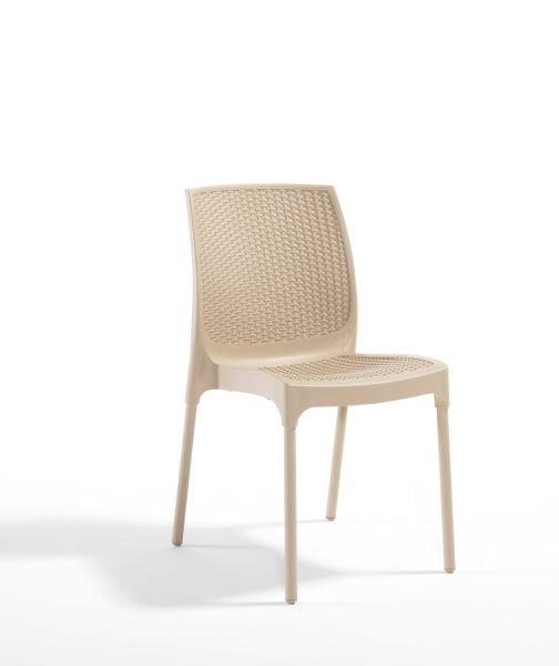 Living Cappucino Plastik Rattan Bahçe Sandalyesi